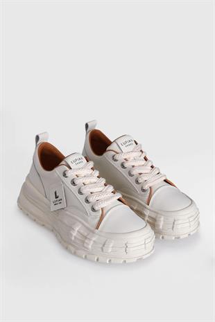 Lufian Zeta Beyaz Hakiki Deri Kadın Sneaker Ayakkabı 121230002