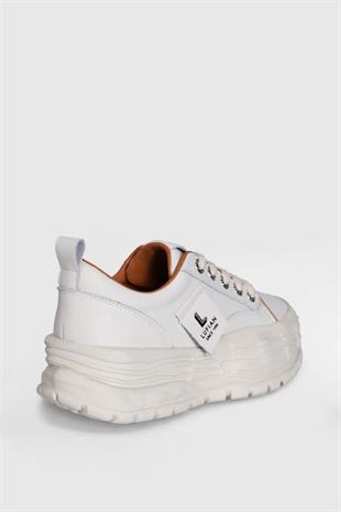 Lufian Zeta Beyaz Hakiki Deri Kadın Sneaker Ayakkabı 121230002