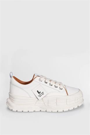 Lufian Zeta Beyaz Hakiki Deri Kadın Sneaker Ayakkabı 121230002