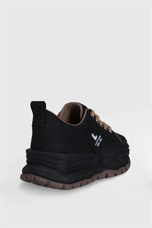 Lufian Zeta Siyah Hakiki Deri Kadın Sneaker Ayakkabı 121230002