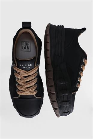 Lufian Zeta Siyah Hakiki Deri Kadın Sneaker Ayakkabı 121230002