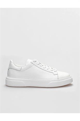MAKRAS EXCLUSIVE Tommy 777 Beyaz Hakiki Deri Erkek Sneaker Ayakkabı