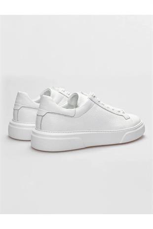 MAKRAS EXCLUSIVE Tommy 777 Beyaz Hakiki Deri Erkek Sneaker Ayakkabı