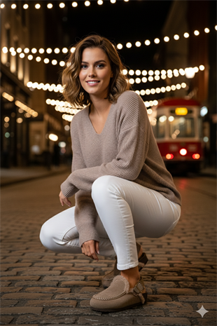 Manijero Alba Kürklü Premium MNR.016 Kadın Vizon Günlük Hakiki Deri Sandalet Terlik