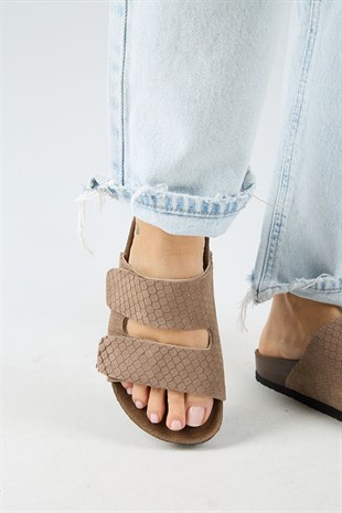 Manijero Tolly MNR.019.02 Kadın Vizon Günlük Hakiki Deri Terlik