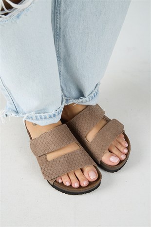 Manijero Tolly MNR.019.02 Kadın Vizon Günlük Hakiki Deri Terlik