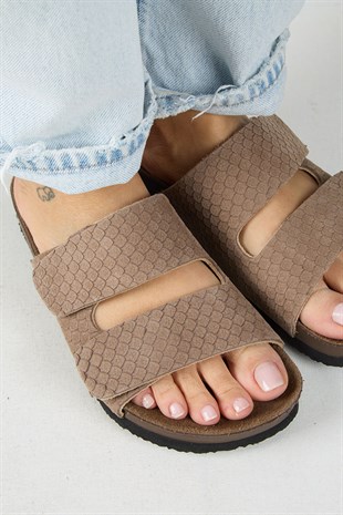 Manijero Tolly MNR.019.02 Kadın Vizon Günlük Hakiki Deri Terlik