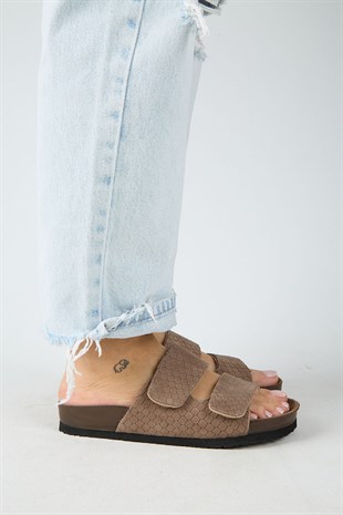 Manijero Tolly MNR.019.02 Kadın Vizon Günlük Hakiki Deri Terlik