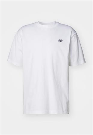 New Balance Clasic Basic Logo Tişört Beyaz Erkek Tshirt MNT1537-WT