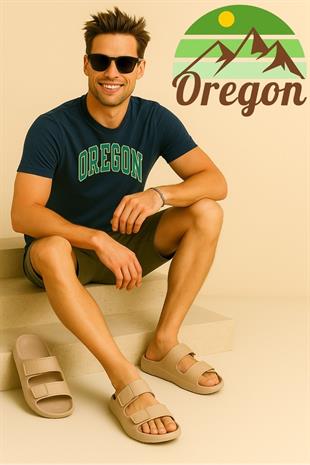 Oregon Shoes FeelUp Comfort Eva Erkek Deniz Günlük Cırtlı Terlik Kum