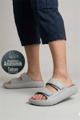 Oregon Shoes FeelUp Comfort Eva Erkek Deniz Günlük Cırtlı Terlik Gri
