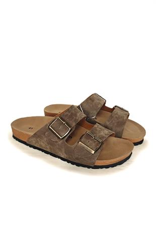 Pierre Cardin Erkek Çift Tokalı Terlik Vizon PC-7543