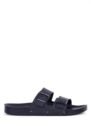 Pierre Cardin Erkek Çift Tokalı Terlik Siyah PC-7038-7241