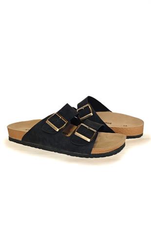 Pierre Cardin Erkek Çift Tokalı Terlik Siyah PC-7543