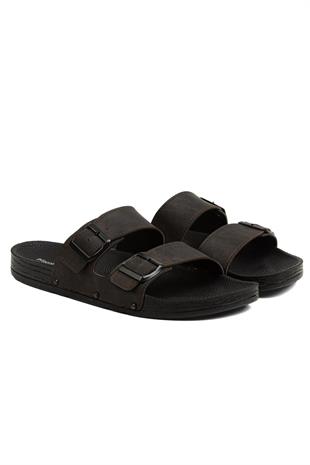 Pierre Cardin Erkek Çift Tokalı Terlik Kahve PC-7038-7241