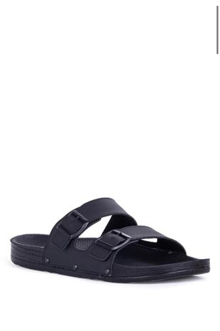 Pierre Cardin Erkek Çift Tokalı Terlik Siyah PC-7038-7241