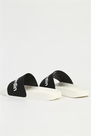 Pierre Cardin Erkek Tek Bant Terlik Beyaz Siyah PC-7435