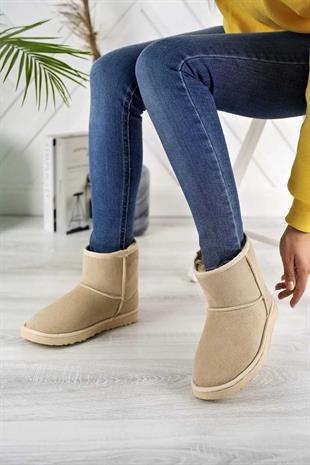 Pierre Cardin Kadın İçi Peluş Süet Bej Günlük Bot 52127