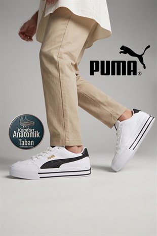 Puma Court Classic Vulc FS Beyaz Siyah Erkek Sneaker Günlük Spor Ayakkabı 396353-02