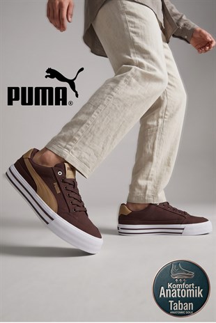 Puma Court Classic Vulc FS Chocolate-Taupe Erkek Sneaker Günlük Spor Ayakkabı 396353-41