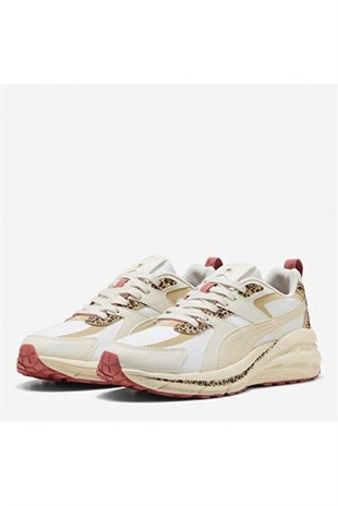 Puma Hypnotic LS Animal Flair Kadın Beyaz Bej Beyaz Kadın Sneaker Ayakkabı 402620-01