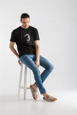 Roy Jones 7001 Unisex Bej Çift Toka Günlük Terlik