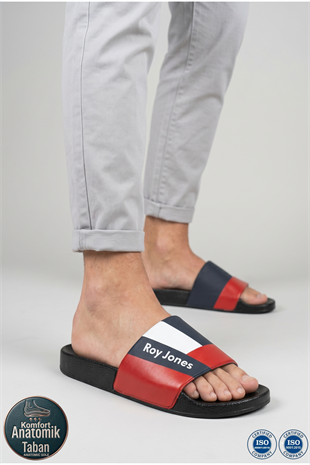Roy Jones 8300 Unisex Lacivert Slider Günlük Plaj Havuz Terlik