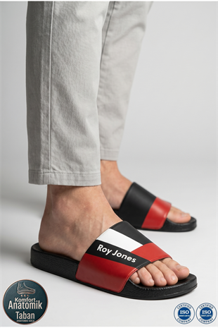 Roy Jones 8300 Unisex Siyah Slider Günlük Plaj Havuz Terlik