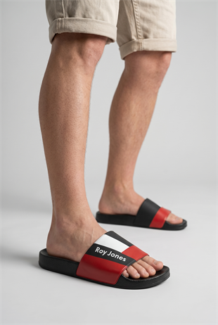 Roy Jones 8300 Unisex Siyah Slider Günlük Plaj Havuz Terlik