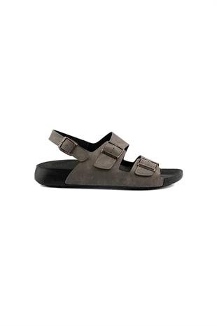 Roy Jones Barcelona Urban Gri Erkek Çift Tokalı Günlük Sandalet 5003