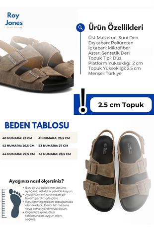 Roy Jones Barcelona Urban Vizon Erkek Çift Tokalı Günlük Sandalet 5003