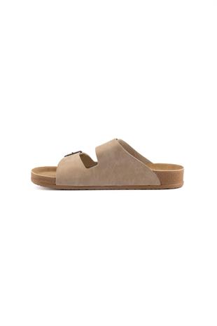 Roy Jones BreezeStep Unisex Bej Çift Toka Günlük Terlik 6500