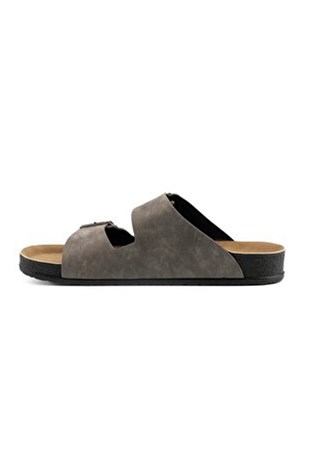 Roy Jones BreezeStep Unisex Gri Çift Toka Günlük Terlik 6500