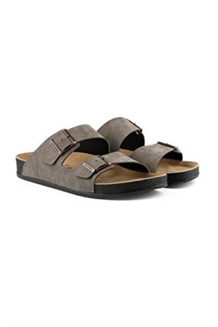 Roy Jones BreezeStep Unisex Gri Çift Toka Günlük Terlik 6500