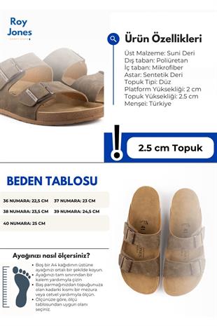Roy Jones BreezeStep Unisex Vizon Çift Toka Günlük Terlik 6500