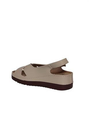 Roy Jones Kadın Bej Çapraz Günlük Sandalet 3031