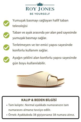 Roy Jones Kadın Bej Kısa Topuk Günlük Ev Terlik 1816