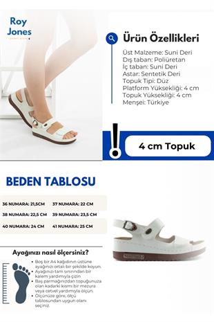 Roy Jones Kadın Beyaz Cırtlı Günlük Sandalet 3014