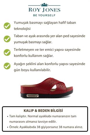 Roy Jones Kadın Kırmızı Çapraz Delikli Günlük Terlik 3025