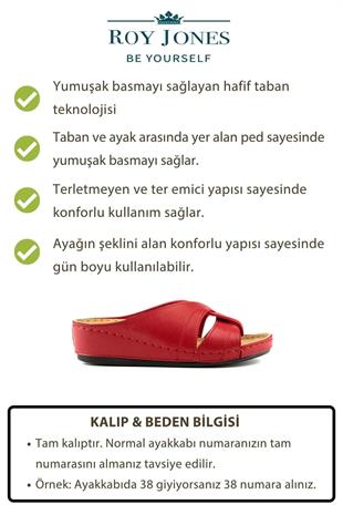 Roy Jones Kadın Kırmızı Kısa Topuk Günlük Ev Terlik 1816