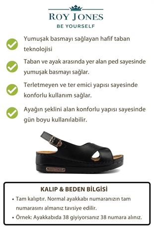 Roy Jones Kadın Siyah Çapraz Günlük Sandalet 3031