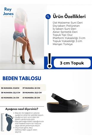 Roy Jones Kadın Siyah Günlük Sandalet 1817