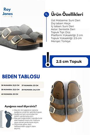 Roy Jones Kadın Siyah Tokalı Günlük Sandalet 6300