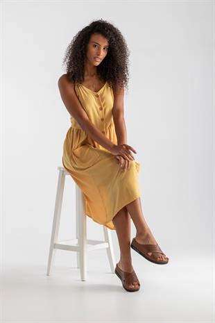 Roy Jones Kadın Taba Çapraz Delikli Günlük Terlik 3025