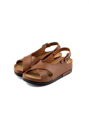 Roy Jones Kadın Taba Çapraz Günlük Sandalet 3031