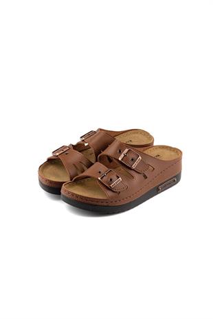 Roy Jones Kadın Taba Çift Bant Tokalı Günlük Terlik 3001