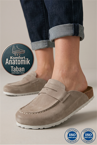Roy Jones Martin 7006 Sabo Unisex Bej Kapalı Günlük Terlik