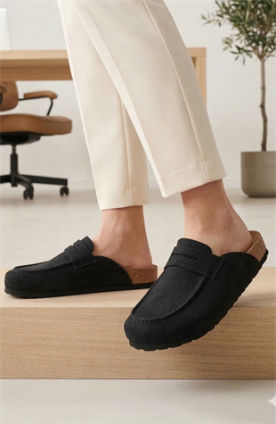 Roy Jones Martin 7006 Sabo Unisex Siyah Kapalı Günlük Terlik