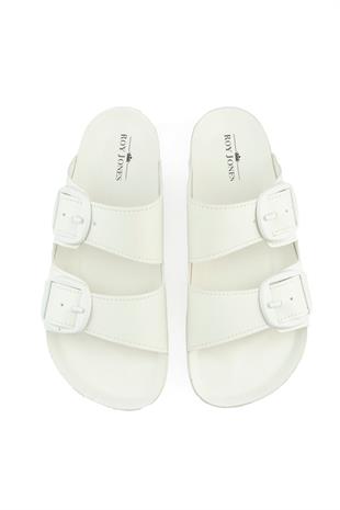 Roy Jones PastelSteps Kadın Beyaz Çift Toka Günlük Terlik 6130