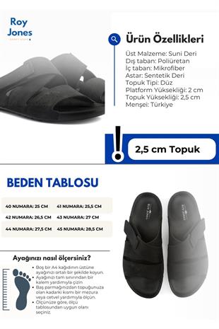 Roy Jones Prag Erkek Siyah Çapraz Günlük Terlik 5004